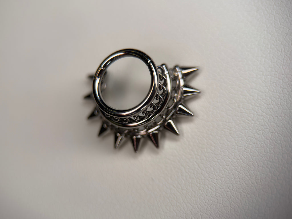 Stacked Spiky Chain Ring