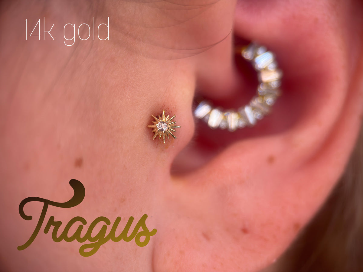 14k CZ Star Burst