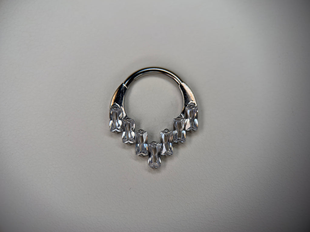 CZ Staggered Baguette Ring