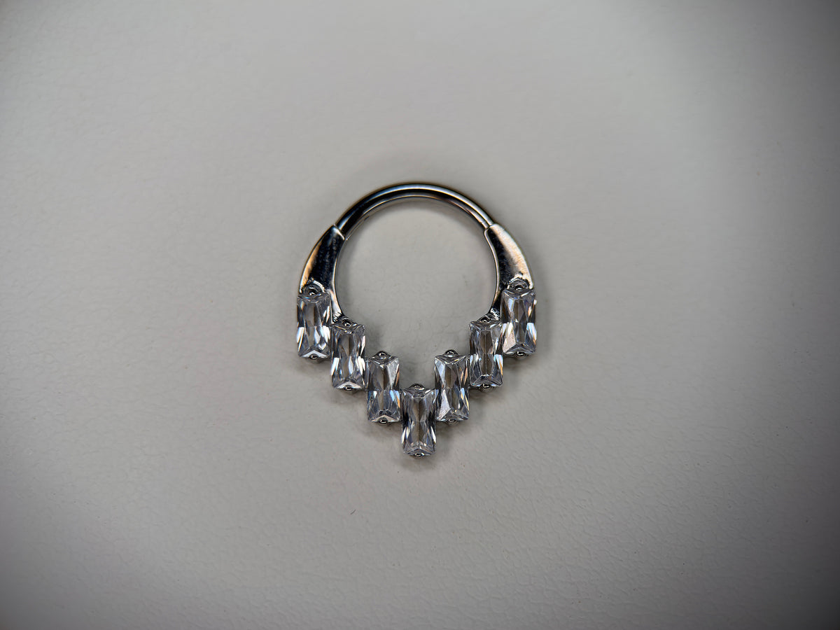 CZ Staggered Baguette Ring