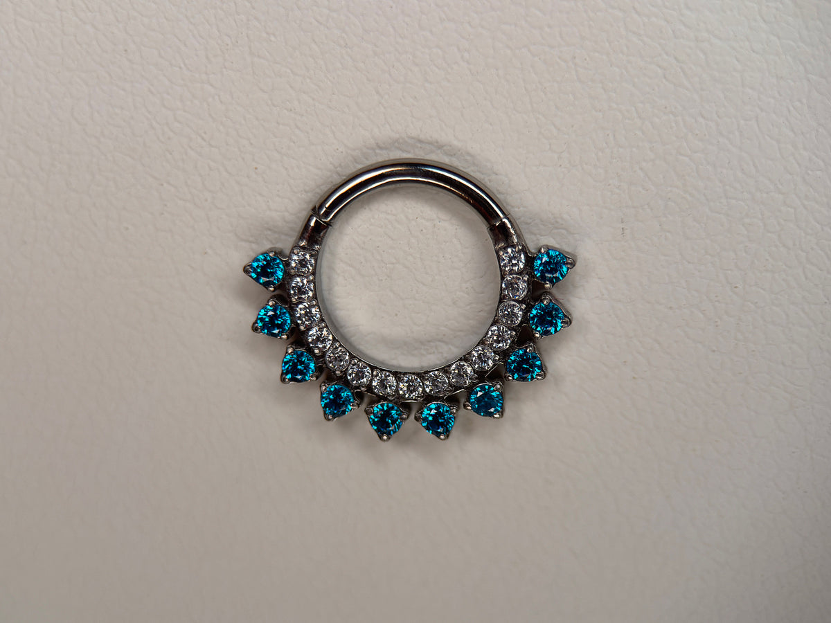 Colored CZ Burst Ring