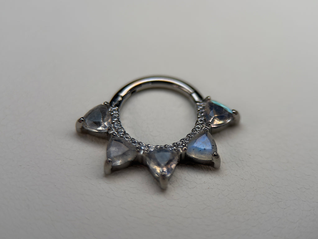Labradorite Trillion Burst Ring