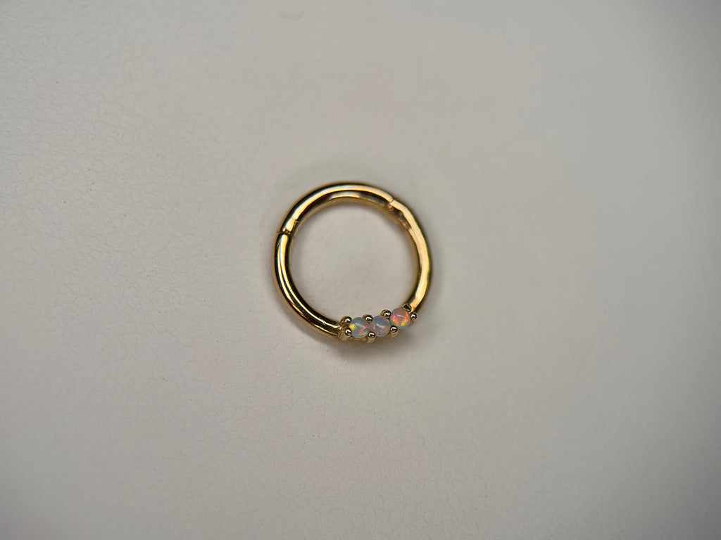 14k Opal Trinity Hinge Ring