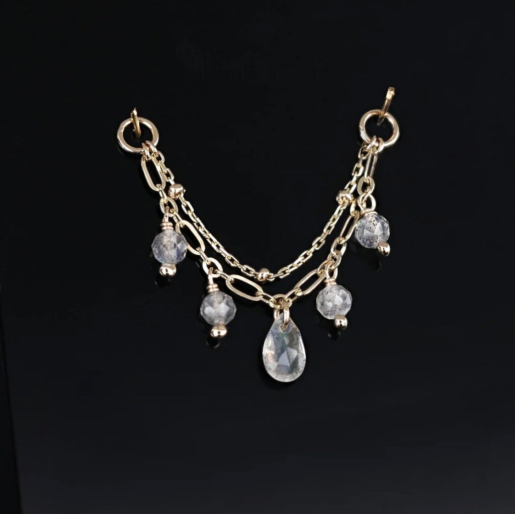 14k Beatti Sonnet II Droplet Chain with Labradorite