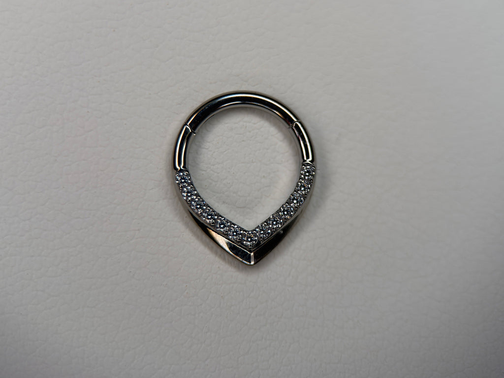 CZ Paved Point Ring