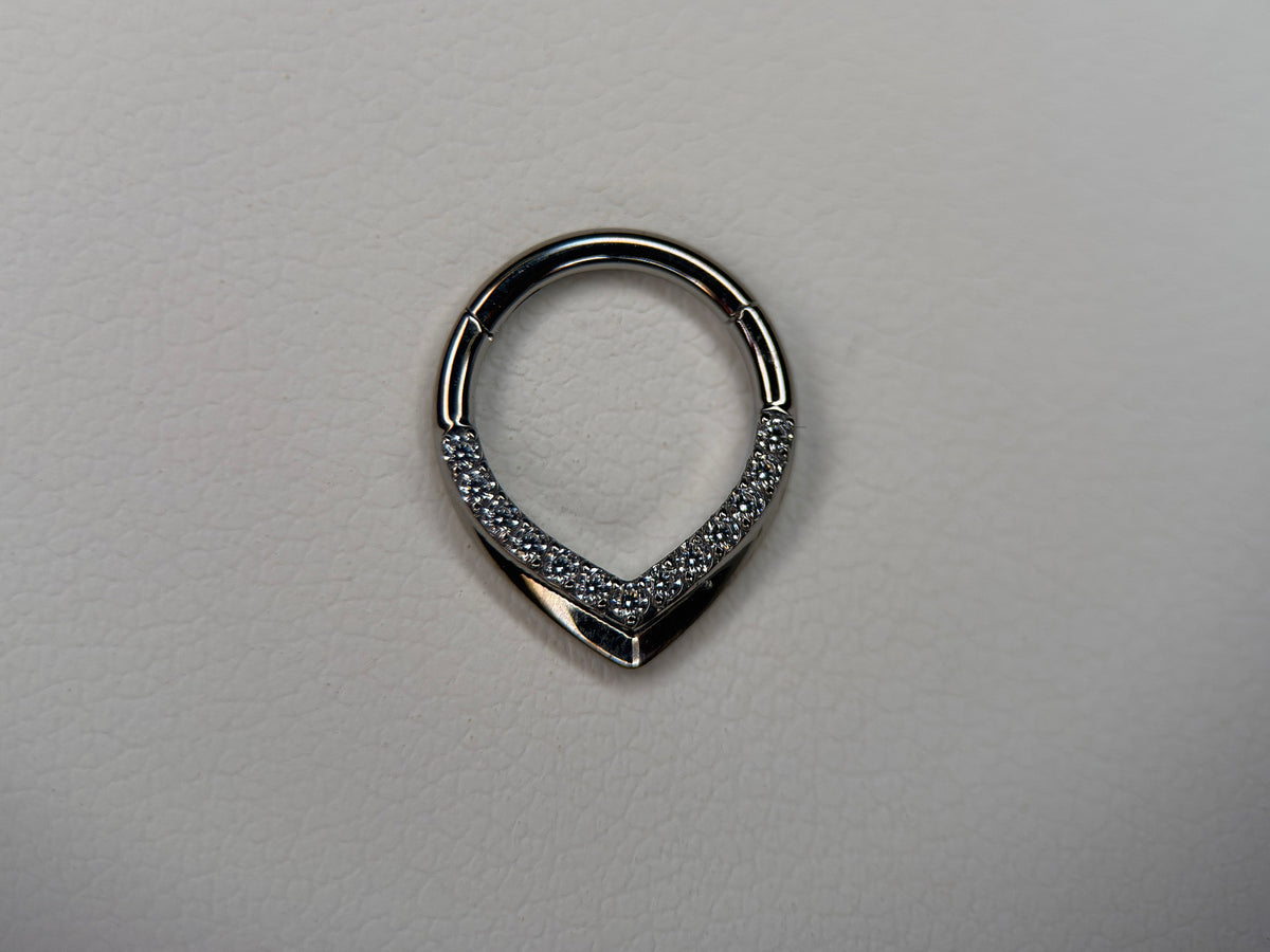 CZ Paved Point Ring