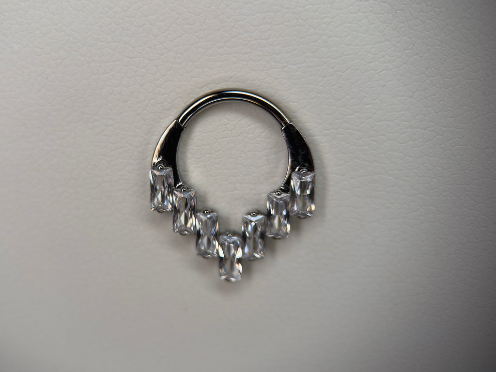 CZ Staggered Baguette Ring