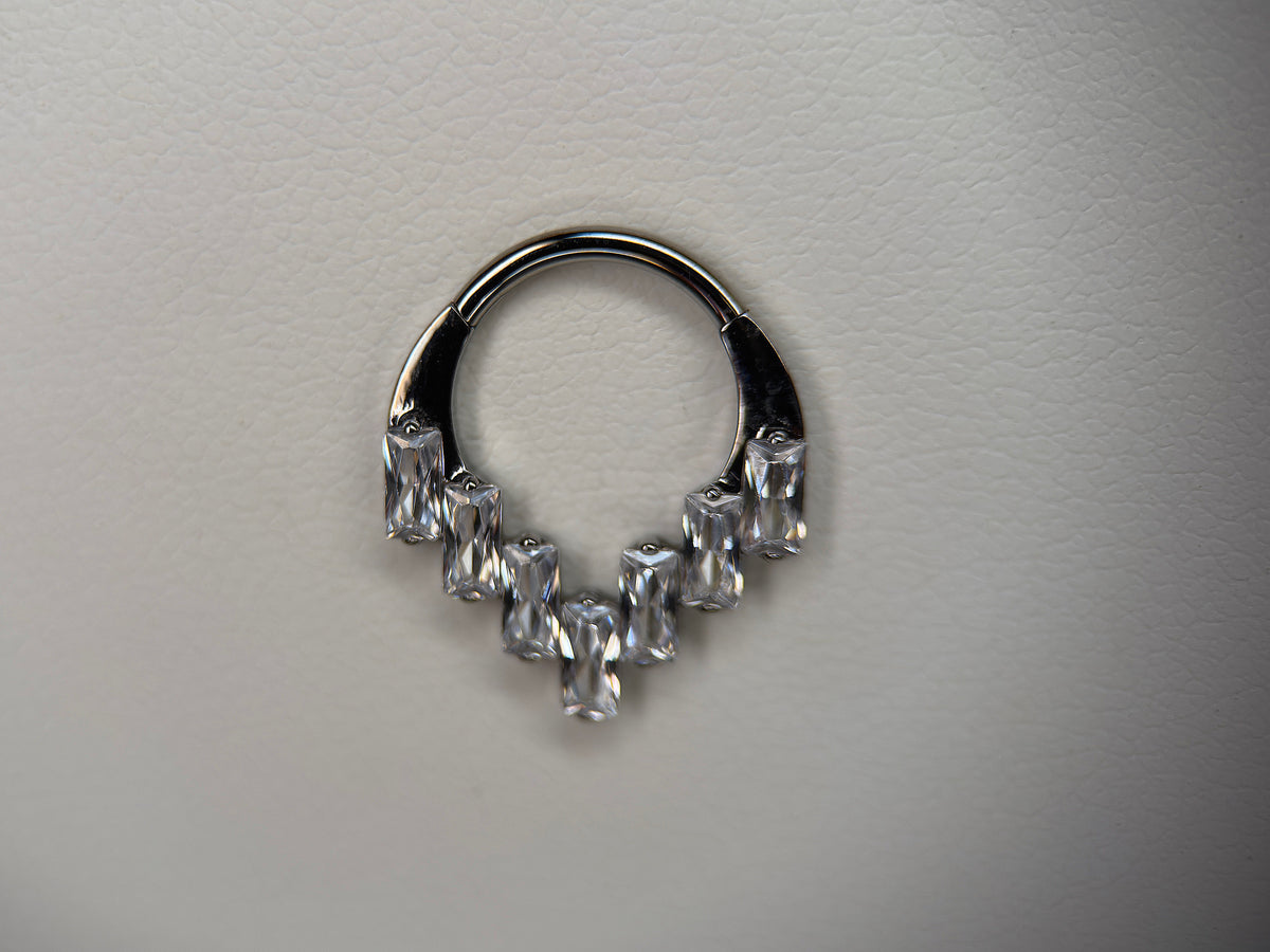 CZ Staggered Baguette Ring