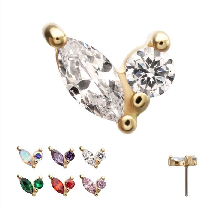 14k Marquise Duo