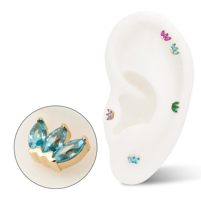 14k Tri-Marquise Fan