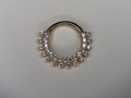 14K CZ Paved and Studded Hinge Ring