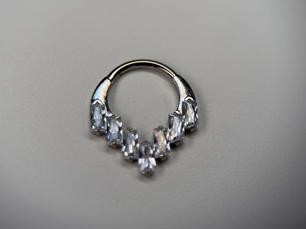 CZ Staggered Baguette Ring
