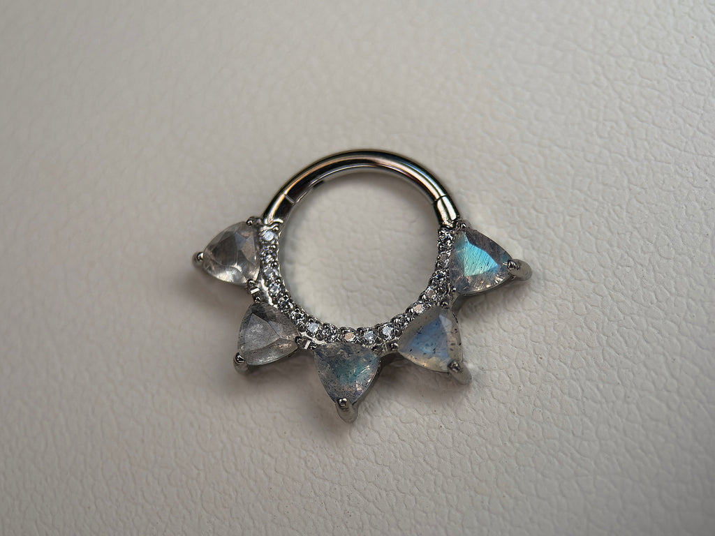 Labradorite Trillion Burst Ring