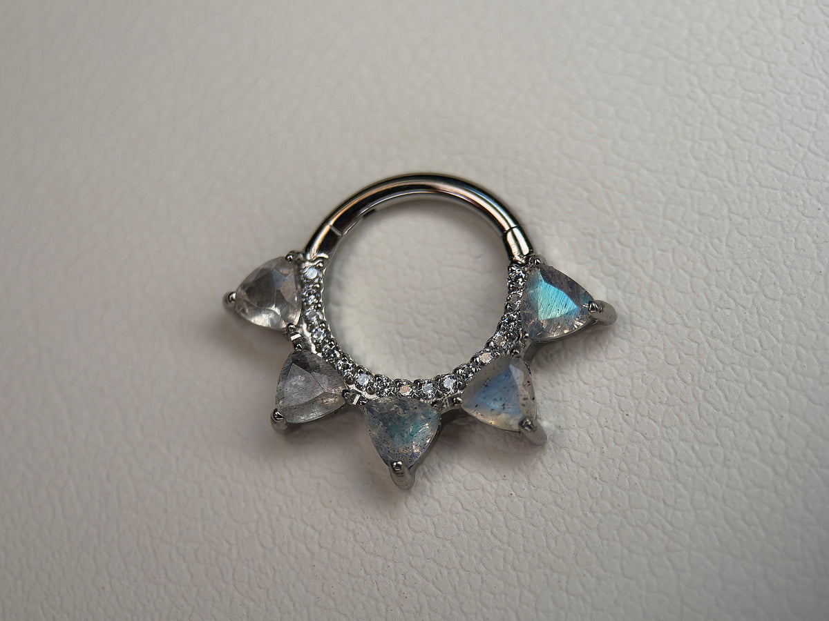 Labradorite Trillion Burst Ring