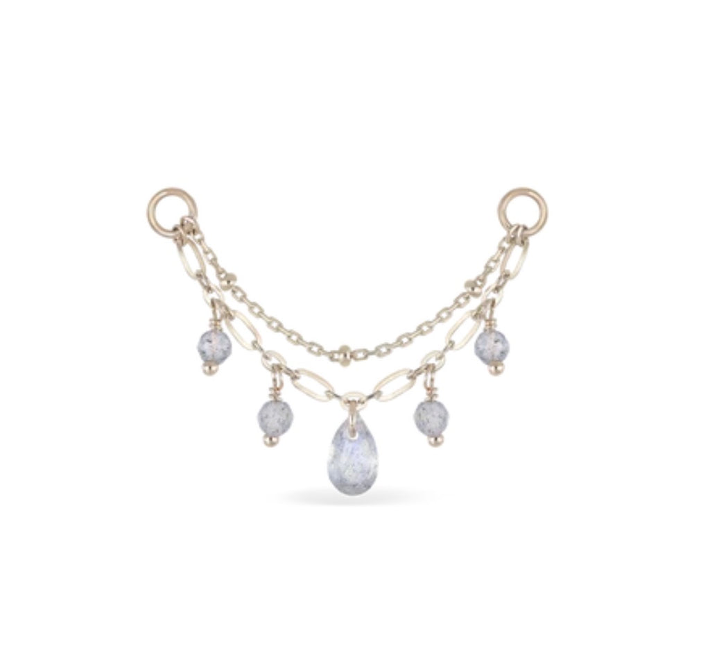 14k Beatti Sonnet II Droplet Chain with Labradorite