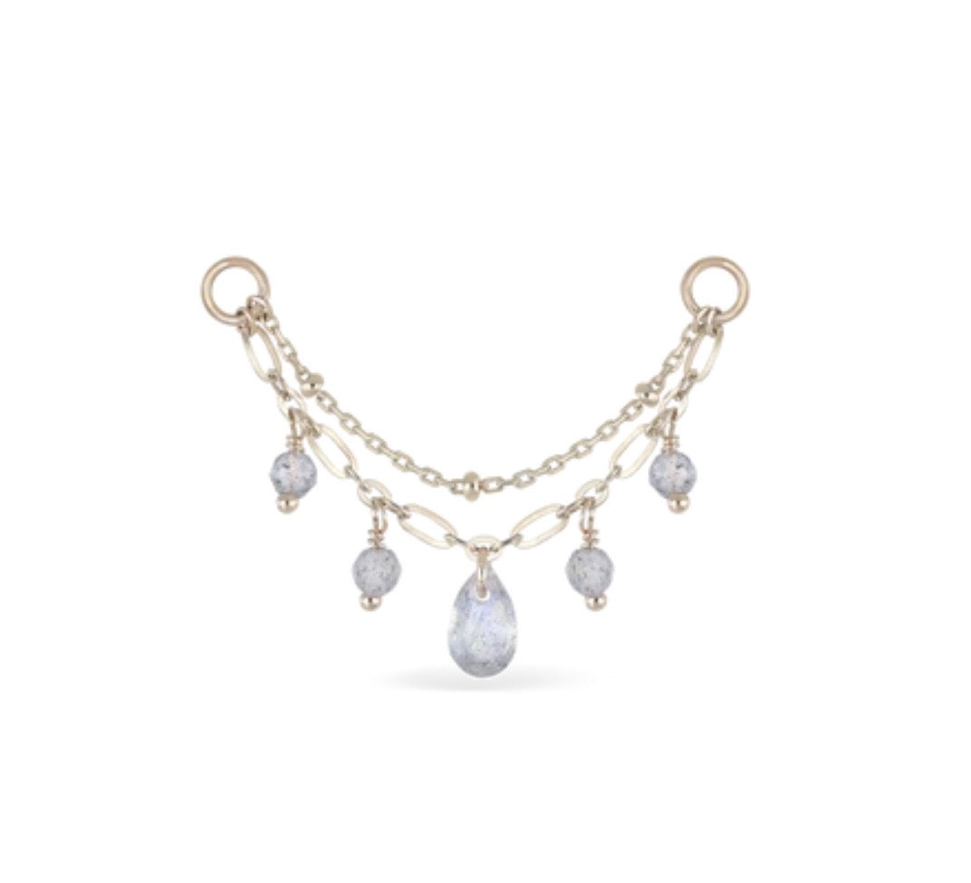 14k Beatti Sonnet II Droplet Chain with Labradorite