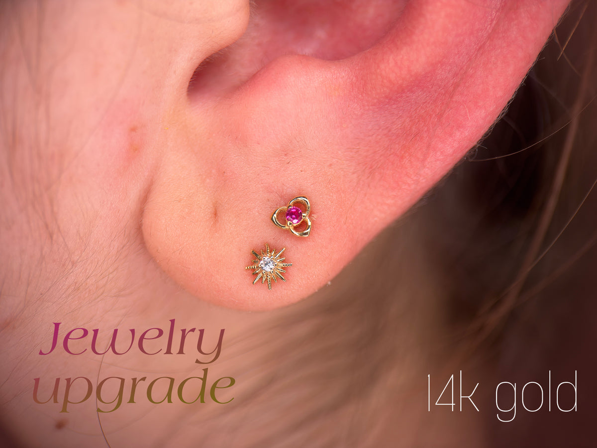 14k CZ Star Burst