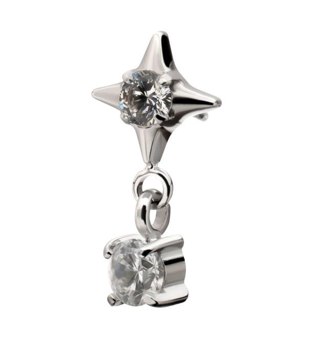 4 Point Star with CZ Drop