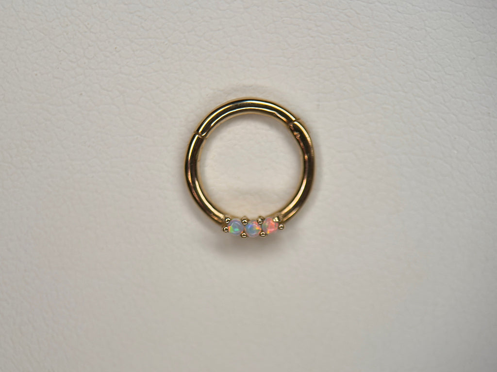 14k Opal Trinity Hinge Ring