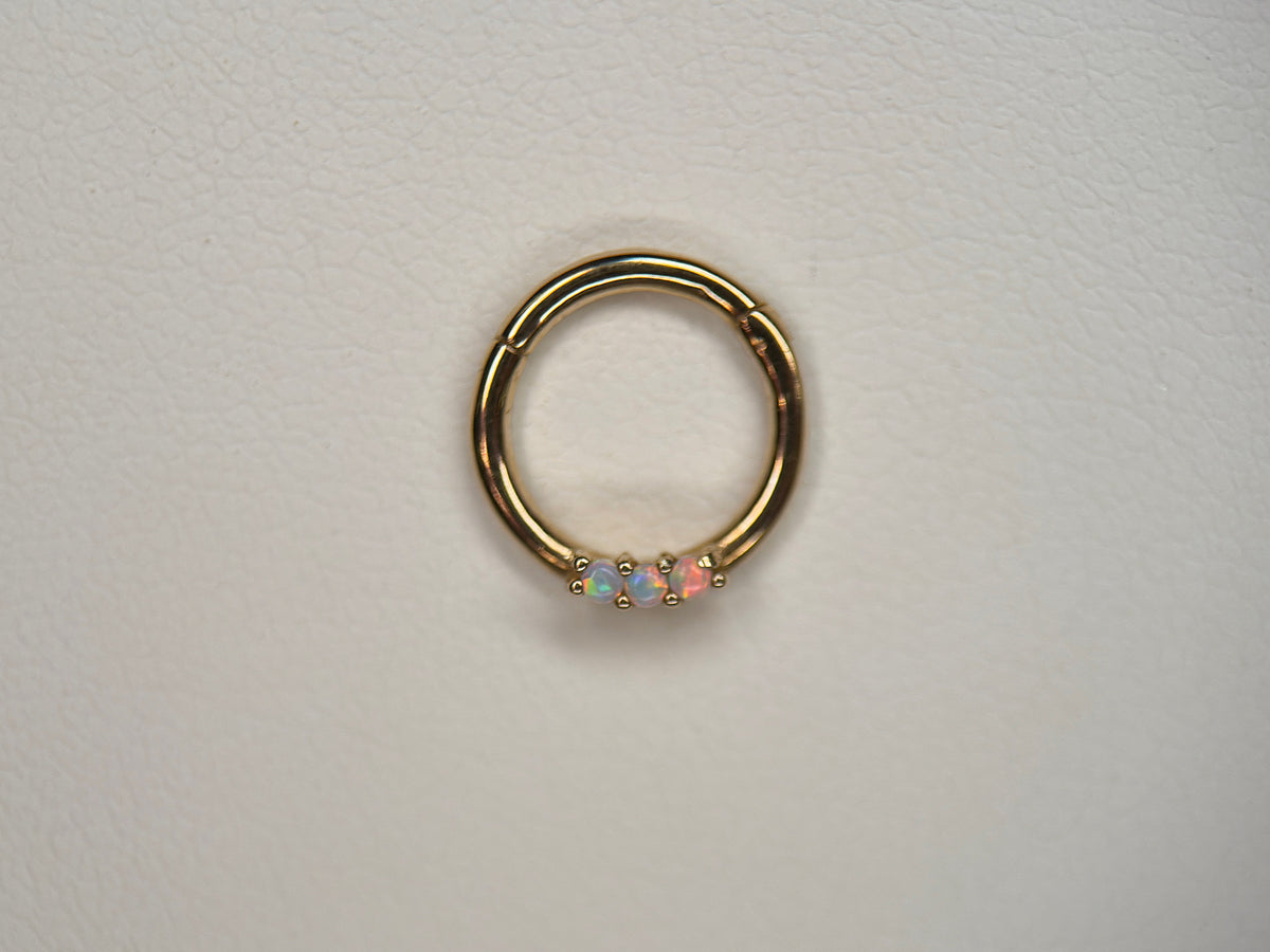 14k Opal Trinity Hinge Ring