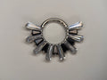 Black and Clear CZ Baguette Burst Ring