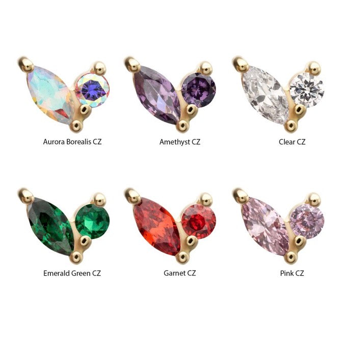 14k Marquise Duo