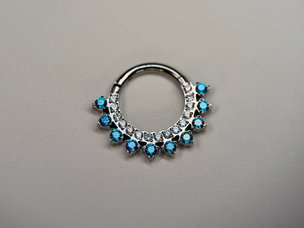 Colored CZ Burst Ring
