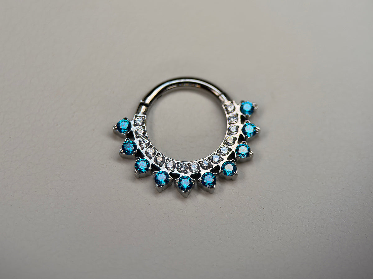 Colored CZ Burst Ring