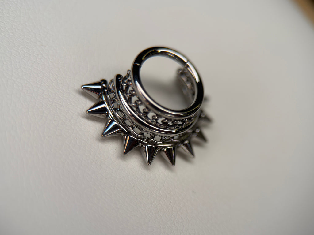 Stacked Spiky Chain Ring