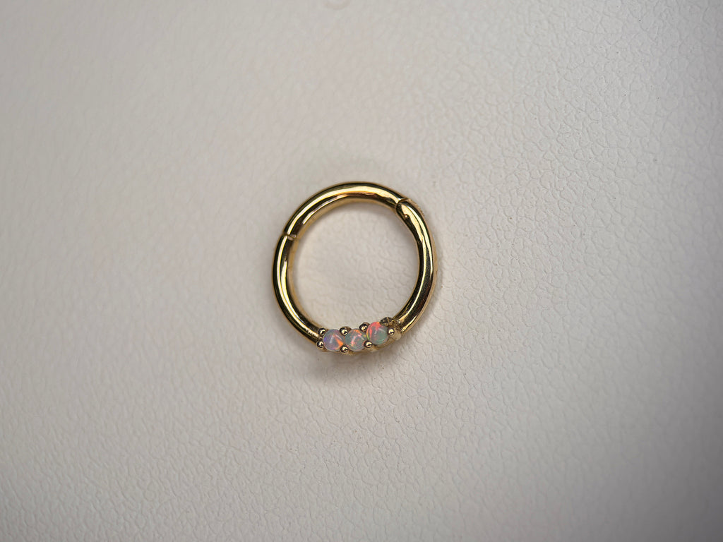 14k Opal Trinity Hinge Ring