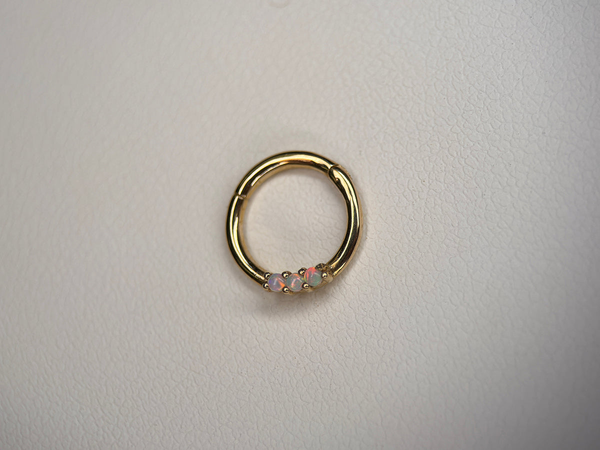 14k Opal Trinity Hinge Ring