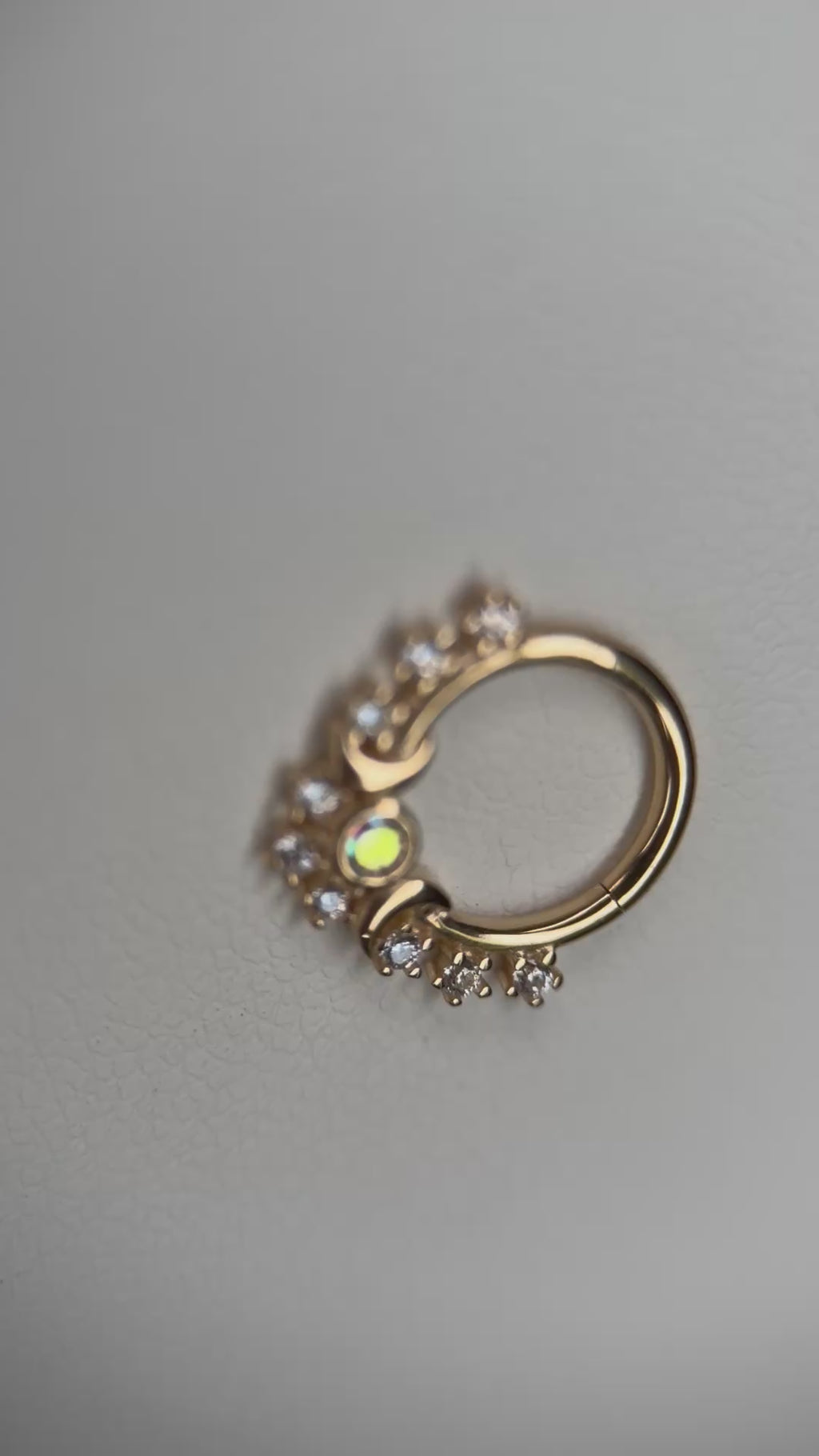 14k Celestial Aurora Borealis Hinge Ring