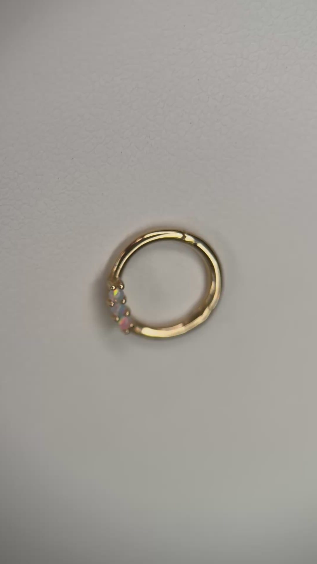 14k Opal Trinity Hinge Ring